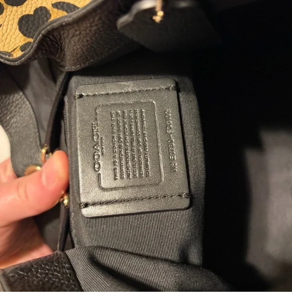 Coach Leopard Print Shoulder Bag - Black and Tan - Picture 6 of 6